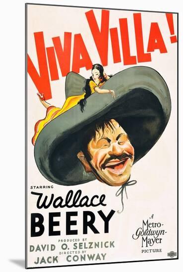 VIVA VILLA!, Wallace Beery on poster art, 1934.-null-Mounted Art Print