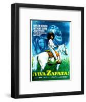 Viva Zapata!, Jean Peters, Marlon Brando, Anthony Quinn, (Spanish Poster Art), 1952-null-Framed Art Print