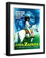 Viva Zapata!, Jean Peters, Marlon Brando, Anthony Quinn, (Spanish Poster Art), 1952-null-Framed Art Print