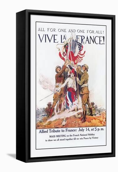 Vive La France!-James Montgomery Flagg-Framed Stretched Canvas