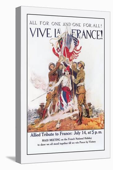 Vive La France!-James Montgomery Flagg-Stretched Canvas