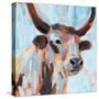 Vivid Cattle I-Annie Warren-Stretched Canvas