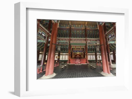 Vivid Colours of Imperial Throne Hall (Geunjeongjeon) Interior, Seoul, South Korea-Eleanor Scriven-Framed Photographic Print