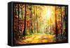 Vivid Morning in Colorful Forest-Valery Rybakow-Framed Stretched Canvas