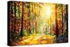 Vivid Morning in Colorful Forest-Valery Rybakow-Stretched Canvas