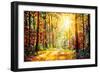 Vivid Morning in Colorful Forest-Valery Rybakow-Framed Art Print