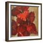 Vivid Red Gladiola on Gold Crop-Silvia Vassileva-Framed Art Print