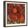 Vivid Red Lily on Gold Crop-Silvia Vassileva-Framed Art Print