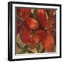 Vivid Red Lily on Gold Crop-Silvia Vassileva-Framed Art Print