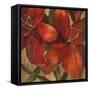 Vivid Red Lily on Gold Crop-Silvia Vassileva-Framed Stretched Canvas