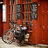 Bicycles on the British Pub, Durham, United Kingdom-Vividrange-Framed Stretched Canvas