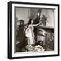 Vivien Leigh Placing Her Oscar on Her Mantelpiece at Home-Peter Stackpole-Framed Premium Photographic Print