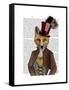 Vivienne Steampunk Fox-Fab Funky-Framed Stretched Canvas