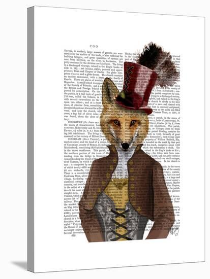 Vivienne Steampunk Fox-Fab Funky-Stretched Canvas