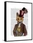 Vivienne Steampunk Fox-Fab Funky-Framed Stretched Canvas
