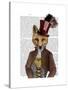 Vivienne Steampunk Fox-Fab Funky-Stretched Canvas