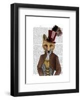 Vivienne Steampunk Fox-Fab Funky-Framed Art Print