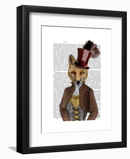 Vivienne Steampunk Fox-Fab Funky-Framed Art Print