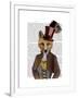 Vivienne Steampunk Fox-Fab Funky-Framed Art Print