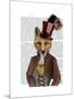 Vivienne Steampunk Fox-Fab Funky-Mounted Art Print