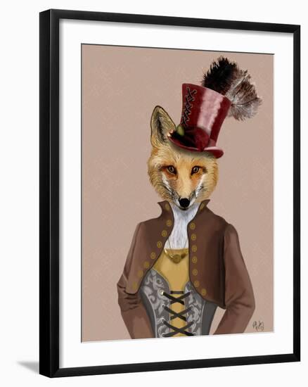 Vivienne Steampunk Fox-Fab Funky-Framed Art Print