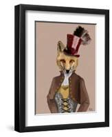 Vivienne Steampunk Fox-Fab Funky-Framed Art Print