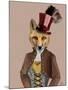 Vivienne Steampunk Fox-Fab Funky-Mounted Art Print