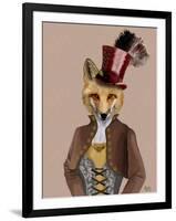 Vivienne Steampunk Fox-Fab Funky-Framed Art Print