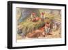 Vixen and Her Children, Illustration from 'Country Ways and Country Days'-Louis Fairfax Muckley-Framed Giclee Print