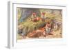 Vixen and Her Children, Illustration from 'Country Ways and Country Days'-Louis Fairfax Muckley-Framed Giclee Print