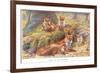 Vixen and Her Children, Illustration from 'Country Ways and Country Days'-Louis Fairfax Muckley-Framed Giclee Print