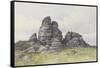 Vixen Tor, Near Merivale Bridge, Dartmoor , C.1895-96-Frederick John Widgery-Framed Stretched Canvas