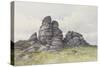 Vixen Tor, Near Merivale Bridge, Dartmoor , C.1895-96-Frederick John Widgery-Stretched Canvas