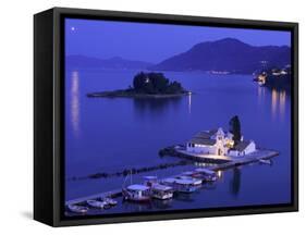 Vlacherna Monastery, Corfu, Ionian Islands, Greece-Katja Kreder-Framed Stretched Canvas