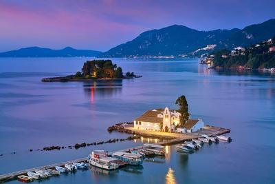 'Vlacherna Monastery, Mouse Island near Kerkyra, Corfu, Ionian Islands ...