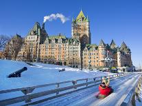 Quebec City in Winter, Traditional Slide Decent-Vlad G-Stretched Canvas