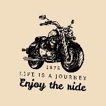 Life is a Journey, Enjoy the Ride Vector Typographic Poster. Hand Sketched Scooter Banner. Vector R-Vlada Young-Art Print