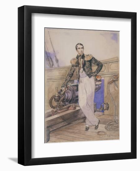 Vladimir Alexeyevich Kornilov Aboard the Brig Themistocles, 1835-Karl Pavlovich Briullov-Framed Giclee Print