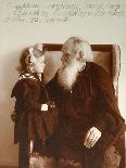 Russian Author Leo Tolstoy with His Granddaughter Tatiana, Yasnaya Polyana, Russia, C1910-Vladimir Grigorievich Chertkov-Giclee Print