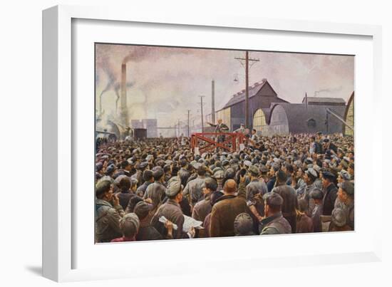 Vladimir Ilich Lenin Speaking-null-Framed Giclee Print