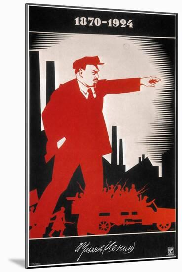 Vladimir Lenin (1870-1924)-Adolf Strakhov-Mounted Giclee Print