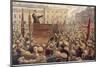 Vladimir Lenin Addressing a Moscow Crowd-null-Mounted Art Print