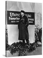 Vladimir Lenin He Speaks on the Occasion of the Inauguration of Monuments to Marx and Engels Moscow-null-Stretched Canvas