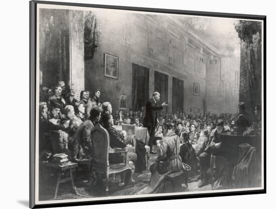 Vladimir Lenin Russian Statesman Stands up to Address a Large Meeting-null-Mounted Photographic Print