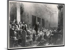 Vladimir Lenin Russian Statesman Stands up to Address a Large Meeting-null-Mounted Photographic Print