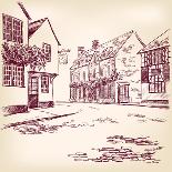 Old English Street Hand Drawn-VladisChern-Art Print