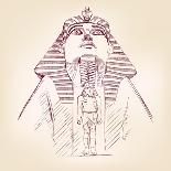 Tutankhamun Egyptian Pharaoh Vector Llustration-VladisChern-Art Print