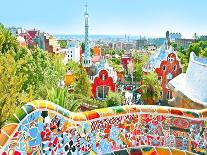 The Famous Summer Park Guell Over Bright Blue Sky In Barcelona, Spain-Vladitto-Art Print