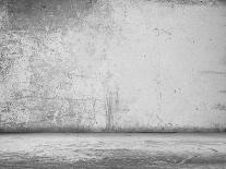 Old Grunge Room with Concrete Wall, Black and White Background-Vlntn-Art Print