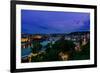 Vltava River and Bridges in Prague Aftet Sunset-David Ionut-Framed Photographic Print